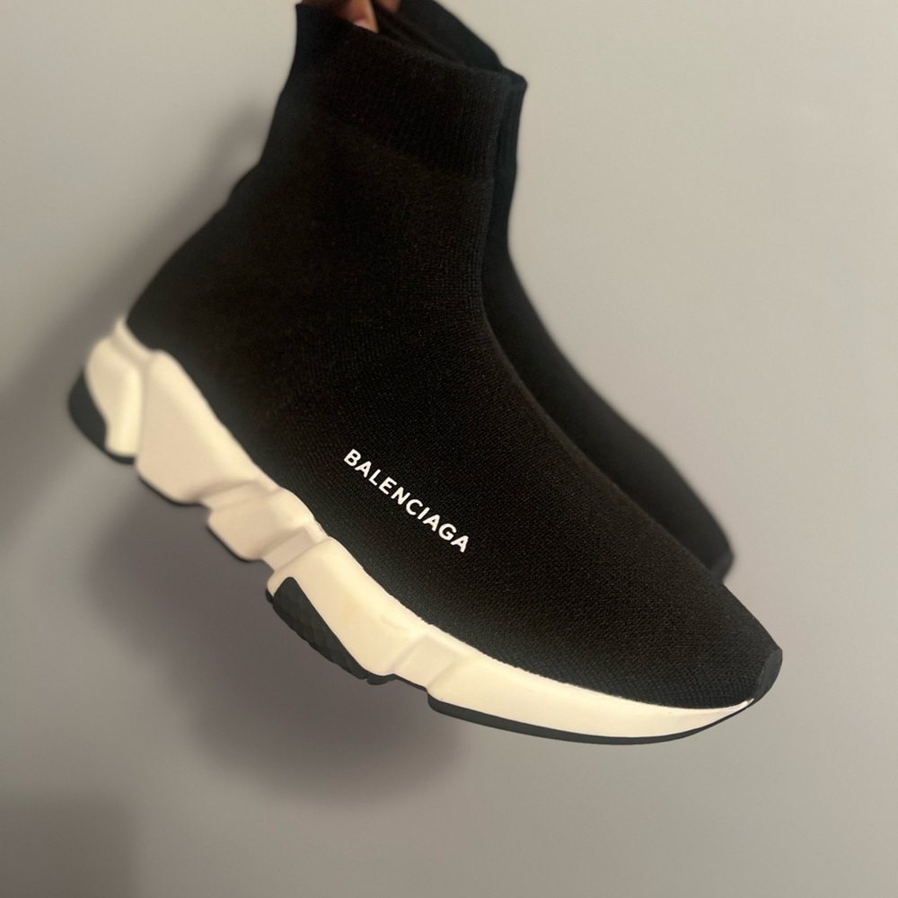 Balenciaga Speed alt Logo-print Stretch-knit High-top Sneakers